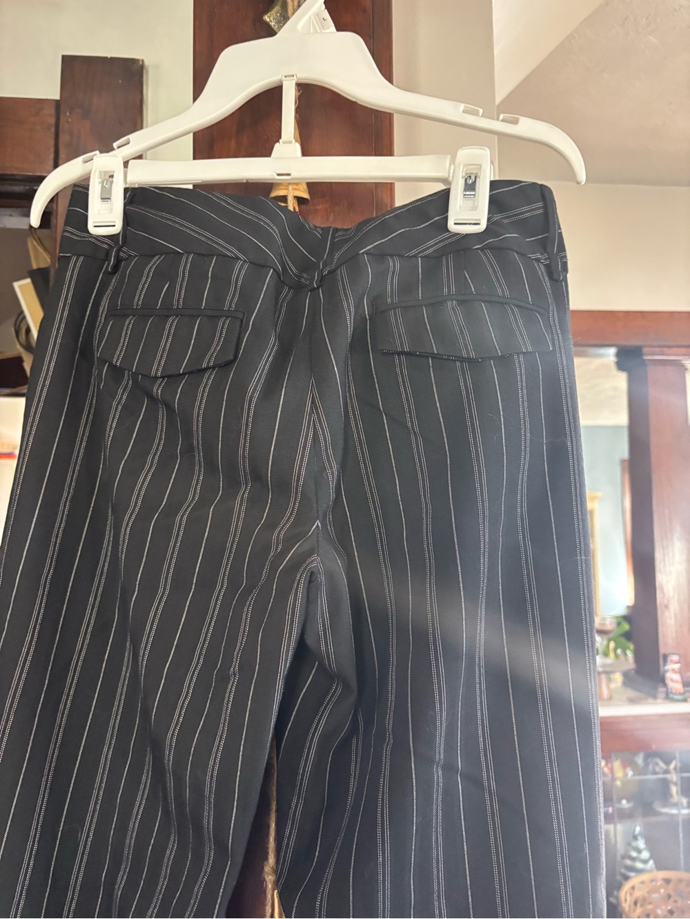 Women’s  Black Pinstripe Dress Trousers - Picture 4 of 5
